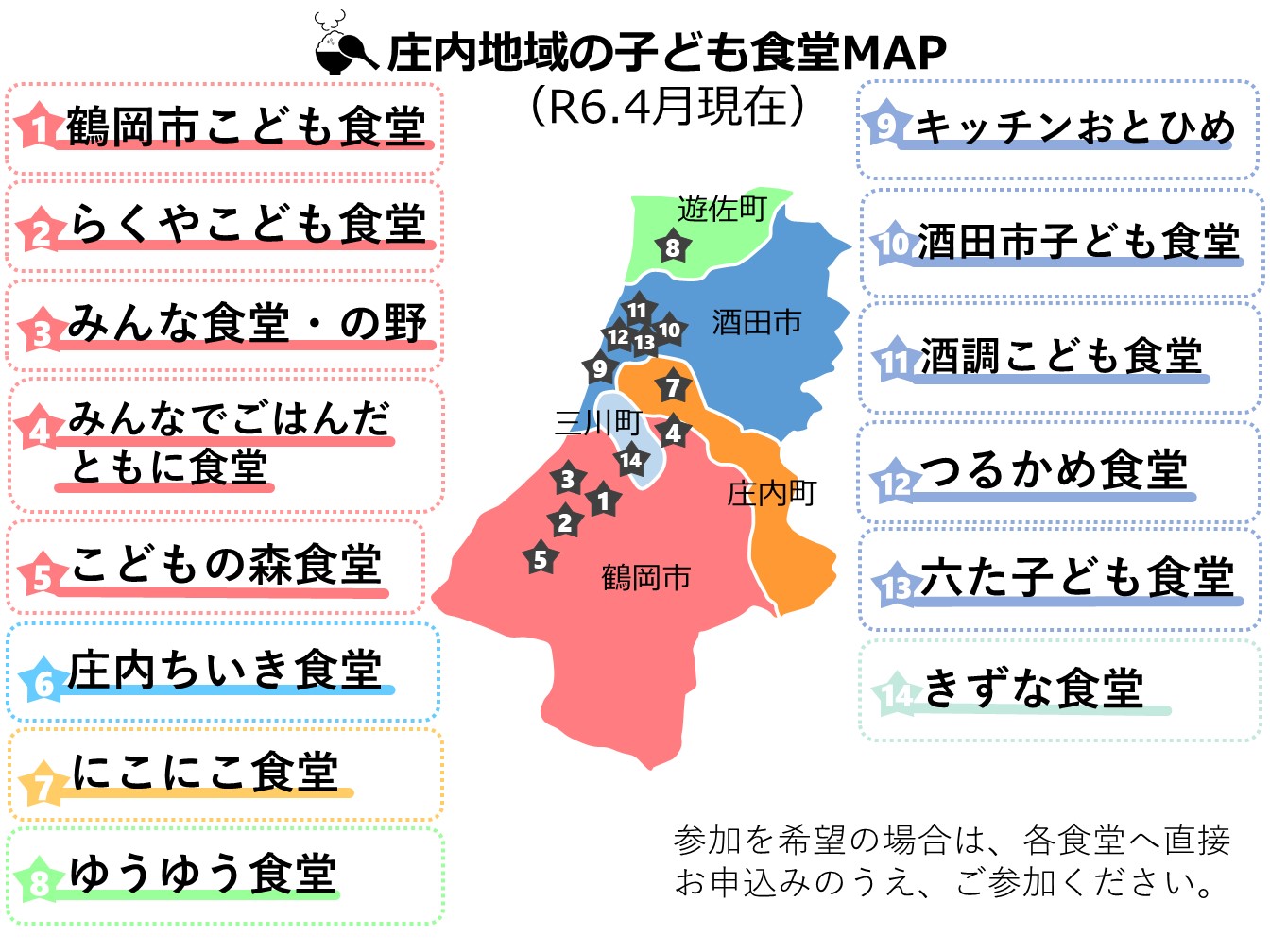 庄内ちいきの子ども食堂MAP