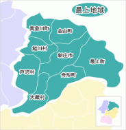 最上地域の地図